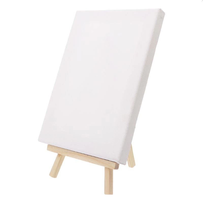 Mini sevalet cu panza 12x18 cm, pliabil, suport lemn pin - imagine 11